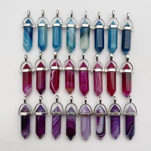 Anhänger-Halsketten, modisch, gute Qualität, Amethyst, Opal, Rosenquarz, natürlicher Edelstein, Pendel, Schmuckherstellung, Charm, DIY-Geschenk, Zubehör, 24 Stück