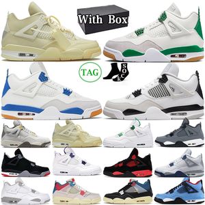 With Box 4 4s Basketball Shoes Pine Green Military Black Cat Bred Sapphire Cool Grey Sail Red Thunder Cactus Jack men women trainers outdoor sports sneakers cheaper