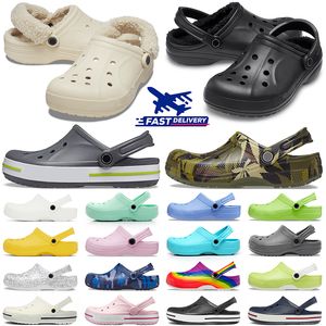 croc sandals classic baya lined clog fuzz strap designer sandal men women kids slides slippers beach waterproof shoes outdoors indoor sneakers free shipping