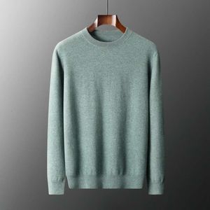 Outono e inverno novo em torno do pescoço pulôver masculino camisola casual cor sólida tamanho grande cashmere malha underlay