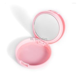 Storage Bottles 100pcs/lot Empty Loose Powder Jar With Mirror Cosmetic Plastic Pink Compact Makeup Case Travel Sample Box