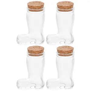 Storage Bottles Jar Mini Tiny Bottle Party Cork Cowboy Favor Jars Vials Clear Decorations Boot Container Gift Containers