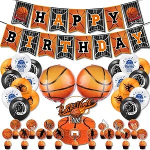 Other Event Party Supplies Basketball themed party decoration Sports boy birthday pull flag cake card balloon set layout supplies 231102