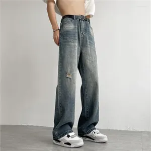 Men's Jeans 2023 Wide Leg Cargo Pants Trouser Baggy Men Spring Autumn Demin Korean Fashion Loose Straight Male Brand Clothing Y09