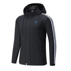 San Jose Earthquakes Men's Jackets Warm Leisure Jackets på hösten och vinter utomhus sport hooded casual sporttröjor män och kvinnor full dragkedja jackor