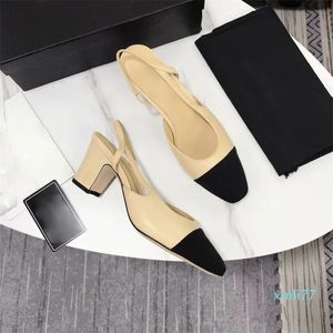 Designer elegante sapatos de vestido alto mulheres sandálias clássicas Splice quadrado de 6 cm de espessura