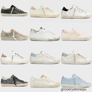 Designer Golden Super Star Damen Sneakers Luxus Mode Freizeitschuhe Italien Marke Classic White Do-old Pailletten Dirty Bestquality Schuh