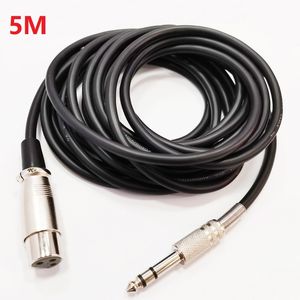 Audio Cables, XLR 3Pin Female to 6.3mm 1/4'' TRS Stereo Male Jack M/F Balanced MIC Microphone Audio Connect Cable About 5M / 1PCS