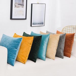 Pillow Case 2023 Solid Color Velvet Cushion Cover 40 40cm Square For Sofa Office Waist Back Home Decorative Pillowcase