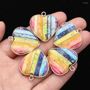 Pendant Necklaces Heart Shaped Emperor Stone Decoration Natural Charms For Jewelry Making Supplies DIY Women Necklace Earring