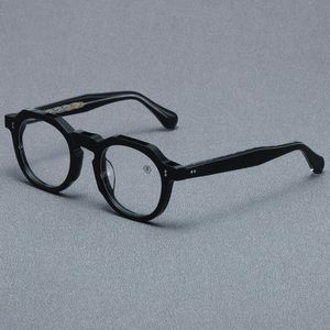 Optische Brillen für Männer und Frauen, Retro-Designer, TVR 504, modische Acetat-Fiberglas-Rahmen, europäische und amerikanische runde Anti-Blaulicht-Linsenplatte mit Box