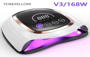 120W UV LED Lamp For Nails Dryer 168W 78W Manicure Nail Lamp 4 MODE With Motion sensing LCD Display Curing polygel Nail Polish Q116321714