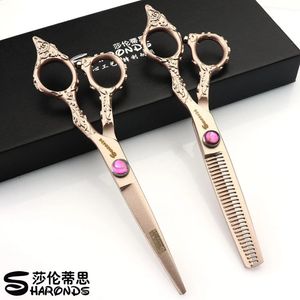 Sax Shears Sharonds 6 tum professionell frisör Japan 440C Cutting Thunning Barbershop Hair Salon Tools 231102