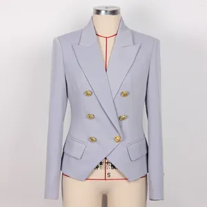 女性のスーツs-xxlブラックパープルアプリコット高品質のダブルボタンスーツカラー斜め通勤コマーコートブレザー