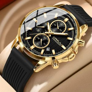 腕時計Crrju Men Quartz Watch Luxury Sports Waterproof Chronograph Luminous Date Man Wristwatch Business Leather Men's Watches Clock