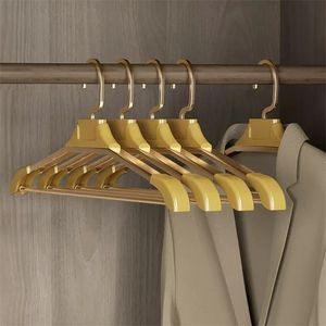 Hangers Racks 5-teiliger breiter Kleiderbügel Rutschfester Kleiderbügel aus Aluminiumlegierung Luxus Gold el Home Clothing Organizer Storage Rack 230403