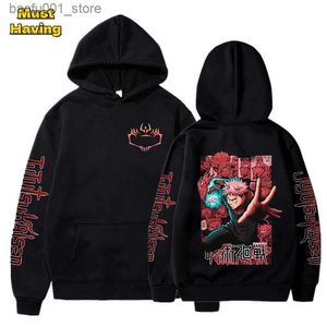 Herren Hoodies Sweatshirts Anime Jujutsu Kaisen Itadori Yuji Hoodies für Männer Frauen Grafische Kapuzenpullover mit Kanga-Tasche Fleece gefütterte Pullover Tops Q231103