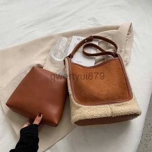 Shoulder Bags Handbags Autumn Winter Women's Shoulder Bag Capacity Cashmere Handbag Fashion Bucket Shoulder Bagqwertyui879