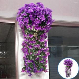 Decorative Flowers Artificial Wisteria Flower Vine Bushy Purple-color Red Indoor Wedding Party Living Room Wall Hanging Garland Home