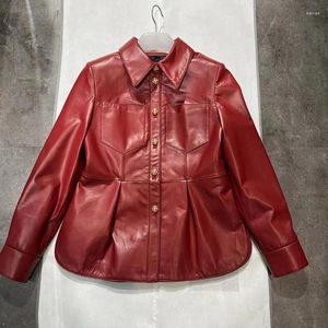 Women's Leather Jacket Spring Autumn Real Genuine T Shirt Clothes Sheepskin Coat