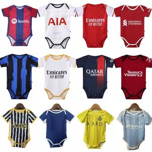 2023/24 Baby Soccer Jersey 2024 Barcelona SON BELLINGHAM MBAPPE CHIESA Football Kids Kit 9-18 Meses Camisa