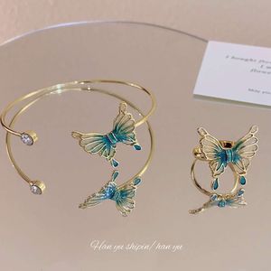 Tiktok New Fairy Butterfly Women 's National Style Minority Design Advanced Ledentable Ring Fashion Personality