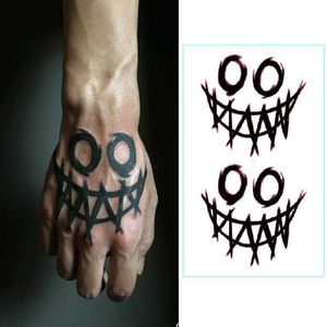 Temporary Tattoos Temporary Tattoos Hand Back Fake Tattoo Sticker Dark Tattoo Stickers Black Smile Rose Tatto Witch Cube Arm Foot Tatoo Waterproof Z0403