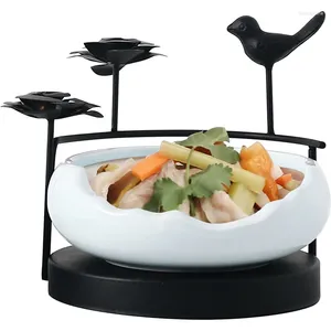 Dekorativa figurer High-End Club El Open-End Cold Dish Chinese Style Retro Artistic Conception Iron Ceramic Special Table Seary