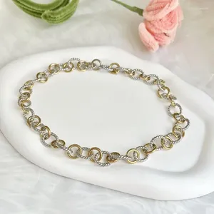 Ожерелья с подвесками, стерлинговое серебро 2023 года с позолоченной овальной цепочкой, ожерелье для девочек в стиле панк, ювелирные изделия для пары