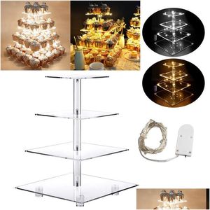 Garden Decorations 5 Tier Cardboard Cake Stand Snack Pastry Dessert Tower Fruit Food Display Cupcake Holder Rack B Dhhzw