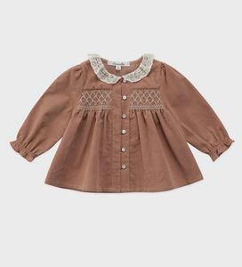 Kids Shirts Vintage Style Baby Girls Shirt Fall Lou Brand Toddler Girls Long Sleeve Cute Kids Denim Top 230403