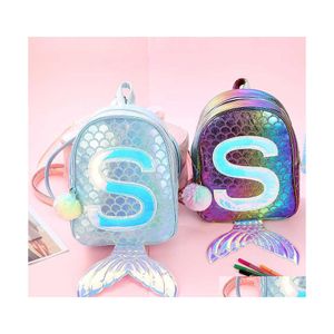 Arts And Crafts Pailletten Mermaid Tail Rucksäcke Shoder Bag Fashion Travel School Bags For Teenage Girl Kids Schultasche Garten Rucksack Dh3Iw