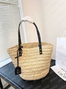 Luksusowa damska torebka ze słomy Designerska torba na ramię Torebki Skórzana męska torba na zakupy Torebka Crossbody Tote Torba na warzywa 2304033BF