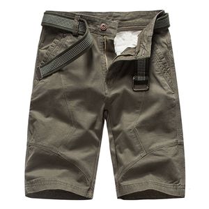 Men's Shorts Summer Men's Cargo Shorts Brand Green Military Tactical Shorts Men's Loose Work Casual Shorts No Belt 230403