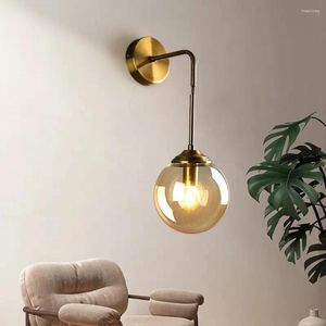 Wall Lamp Nordic Modern Glass Light Creative Simple Clothes Store Dining Room Mirror Front Aisle Corridor Background Home Decor Lamps