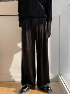 Pantaloni da uomo larghi dritti casual 2023 pantaloni elasticizzati a righe verticali in velluto coreano primavera gamba larga