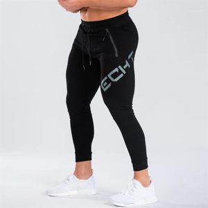 Calça masculina academia negra calça de moletom de joggers homens magros calças casuais treino de fitness masculino algodão track outono winter sportmwearmen's heat22