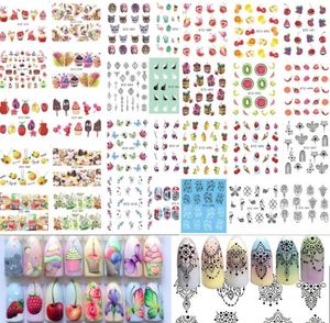 58 Blatt ObstHalskette Schmuck Paar Nagelaufkleber Nail Art Wassertransferaufkleber Gemischte Nagelspitzen Abziehbilder Dekor Z4555122481752