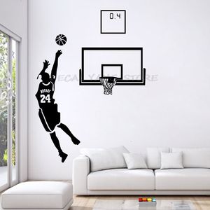 Adesivos de parede tema esportivo decalque de basquete de parede decalque para sala de estar e sala de meninos A maravilha de 1605 0,4 230403