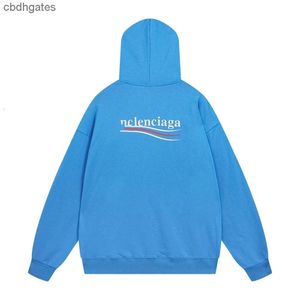 Dış Balencaiiga Hoodies Uzun Hoodie Sweater Baskı Paris Moda Gözyaşı Markası Yüksek Kaliteli Kola Aristokrat Aile Yıpranmış 23 Sonbahar/Kış Yeni Kolu Uns2