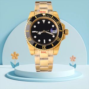 Benutzerdefinierte Marke Herren automatische mechanische Uhren 40mm 904L Edelstahluhr Saphir leuchtendes Schwarzgold Mode Armbanduhr Uhr Mode Mann 3A Uhr mit Box