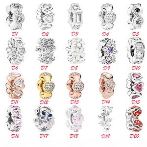 925 Sterling Silber Pandora Charm Armband DIY Perlen Isolationsperlen Runde Blume Serie Segmentierung ist geeignet für Damenschmuck Modeaccessoires