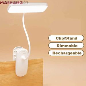 Desk Lamps 360 Flexible Table Lamp with Clip Stepless Dimming Led Desk Lamp Rechargeable Bedside Night Light for Study Reading Office Work Q231104