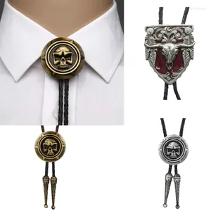 Papillon Halloween Punk Bolo Tie per uomo Carnevale Cravatta Intagliato Teschio Fibbia Decori Regalo dell'anno