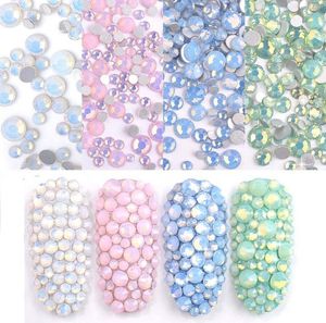 350PCSミックスサイズSS4SSS20 BLUEGREENPINKWHITE 3D CRYSTAL NAIL