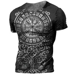 Mens Tshirts винтажная рубашка 3D викинговый принт Ops EES Summer Ops повседневные свободные рубашки мужская одежда Oneck Hip Hop Street Whotshirt 230403