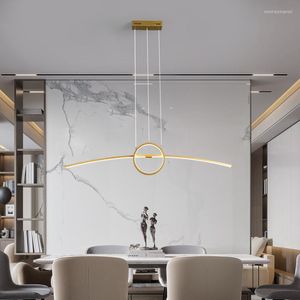 Lâmpadas pendentes criativas Luzes LED modernas L100CM HLANGING LAMPING PARA SALA DE DINA