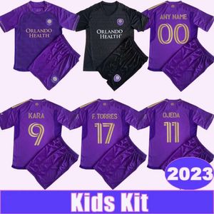 QQQ82023 Orlando City Sc Kara Kids Kit koszulki piłkarskie Pereyra Ojeda Jansson Enrique F. Torres Angulo Home Biały bramkarz garnitur dla dzieci