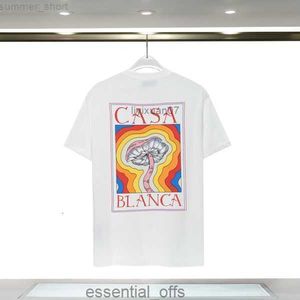 남성 디자이너 티셔츠 카사 블랑카 면화 짧은 슬리브 스트리트 스타일 남자 Tshirt casablanc hr6s