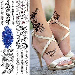 Tymczasowe tatuaże seksowne elf tymczasowe tatuaże dla kobiet mężczyzn Realistyczna indyjska gwiazda słoneczna księżyc smok kwiat tatuaż tatuaż mała tatoos paste Z0403